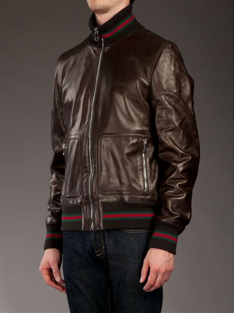 vintage Gucci leather jacket men's